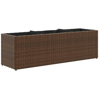 Hochbeet mit 3 Fächern Braun 105x30x32 cm Poly Rattan - Braun