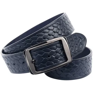 Anthoni Crown Ledergürtel Flechtoptik blau 100 cm