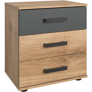 Wimex Nachttisch »Stockholm, Nachtkommode 52cm breit, Made in Germany« Industrial Look, 2 Höhen zur Auswahl, einzeln oder im 2er Set, grau