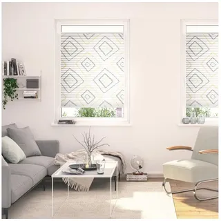 Lichtblick ORIGINAL »Plissee Klemmfix, ohne Bohren, blickdicht, Stripy Boho Rectangle« blickdicht freihängend, beige