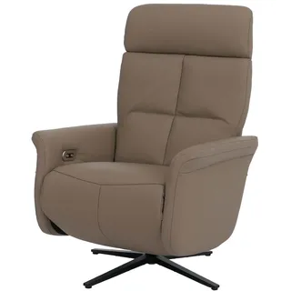 Mendler Relaxsessel HWC-L10 Leder 76 x 110 x 76 cm Braun/Schwarz elektrisch verstellbar