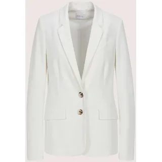 Jackenblazer MADELEINE "Blazer Floraler Jersey-Blazer in langer Form", Damen, Gr. 46, weiß, Obermaterial: 65% Viskose CV. 30% Polyamid PA. 5% Elasthan EL., Modern, normal, Blazer Jackenblazer