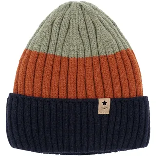 MAXIMO Beanie Wollanteil, gestrickt, gefüttert, mit Umschlag, breit gestreift, navy, multicolor