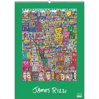 DuMont Buchverlag DUMONT - James Rizzi 2026 – Kunst-Poster-Kalender 50 x 70 cm, Pop-Art Wandkalender für Kunstliebhaber & Rizzi-Fans