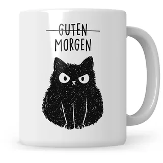 Guten Morgen Katze Tasse, Katzenmama Geschenk Katzenpapa, Katzenliebhaber Kaffeetasse Morgenmuffel