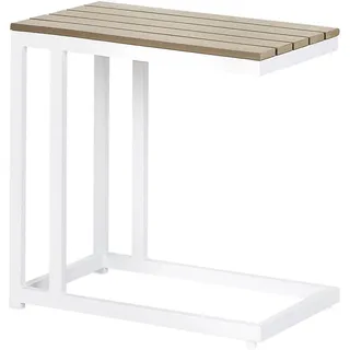 Beliani Beistelltisch 60 x 35 x 59 cm Braun/Weiß