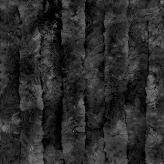 Moritz Flauschvorhang aus Chenille 90 x 200 cm schwarz Türvorhang als Fliegenschutz Insektenschutz für Camping Wohnwagen - Schwarz