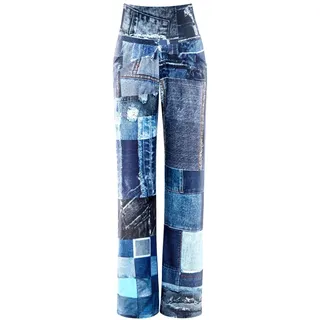 Winshape Damen Trainingshose Functional Comfort Wide Leg Pants Cul105c “high Waist” im Jeans Print