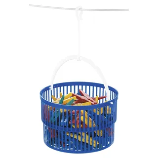 Wenko Wäscheklammer-Korb Set inkl. 30 Wäscheklammern 19 x 9 x 19 cm Blau
