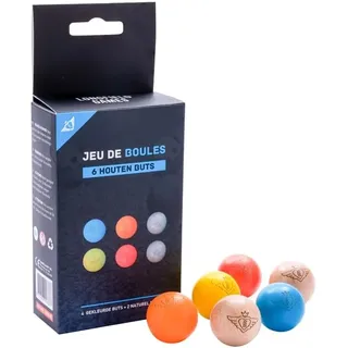 Engelhart 6 Professionell Gravierte Zielkugeln Ø 30 mm – 4 Farbig + 2 Natur – 10 g – Boule Schweinchen – Turnier Zubehör 010145