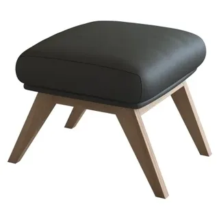 FLEXLUX Polsterhocker "Adria" Fuß Eiche, Fußhocker für Ohrensessel, warm mineral