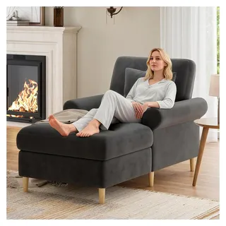 Gepolsterter Relaxsessel XXL, klappbarer Schlafsessel, bequemer Lesesessel, Lounge-Sessel, Sitzsack für Wohn- und Schlafzimmer, Grau