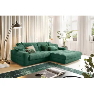 Ecksofa Lana Cord Recamiere rechts smaragd