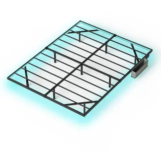 Stilvora Metallbett 160/200 cm in Schwarz mit Led, USB und Type-C im Schwebelook , Metall , 160x200 cm , Schlafzimmer, Betten, Metallbetten