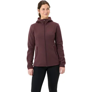 Fleecejacke VAUDE "WOMEN'S IDRIS FLEECE HOODY", Damen, Gr. 44, braun (schwarz oak), Fleece, Obermaterial: 100% Polyester. Futter: 100% Polyester, unifarben, regular fit normal, Rundhals, eingesetzt elastischer Bund, Jacken Fleecejacke, mit Reißverschluss, aus Polyester, leichtes Futter