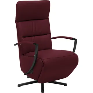 Cantus Relaxsessel , Weinrot , Leder , Echtleder , Color-Finish-Leder , 64x112x80 cm , Fußauswahl, Lederauswahl, Stoffauswahl, Relaxfunktion , Wohnzimmer, Sessel, Ledersessel