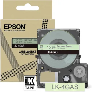 Epson Beschriftungsband LK-4GAS Grau/Grün 12mm 8m 1 St.
