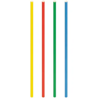 Trinkhalme aus Papier dick, bunt O8mm 25cm, 500 Stk.