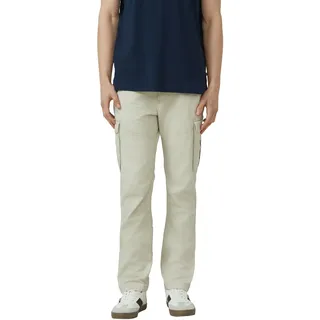 Cargohose S.OLIVER, Herren, Gr. M, N-Gr, bone beige, Web, Obermaterial: 97% Baumwolle, 3% Elasthan, unifarben, bootcut fit lang, Hosen Cargohose, mit Stretch