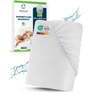 Sensalou Spannbettlaken Frottee 90 x 200 cm weiß 2 St.