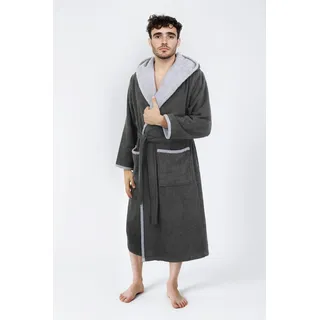 my home Unisex-Bademantel »Condes, ideal für Sauna & Spa, Hotelbademantel, Morgenmantel« 1 Stk. Damen und Herren Bademantel, Doubleface Optik, XS-3XL, grau