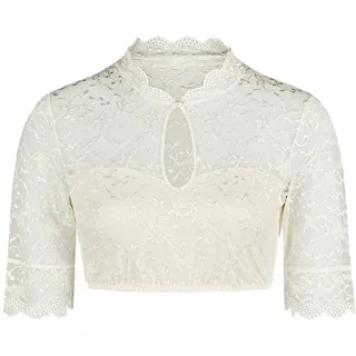 Dirndlbluse NINA VON C. "Dirndlbluse halbarm Annette", Damen, Gr. 48, beige (champagner), Obermaterial: 86% Polyamid PA. 14% Elasthan EL., Blusen Dirndlbluse