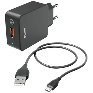 Hama USB Ladegerät 19.5 W 1x USB-A, 1x Micro-USB Schwarz Innenbereich