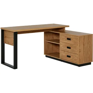 Jahnke Eckschreibtisch »RIVA C 150 E« 1 Stk. tlg. wechselseitig montierbar, Stauraum & Kabeldurchführung, Breite 150 cm, schwarz