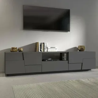 Dmora Vanni TV-Lowboard 220x44x46 cm Anthrazit Holz/Spanplatte