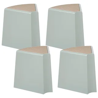BELIANI Hocker 4er Set Mintgrün Kunststoff Stapelbar Modern Schemel Fußbank Sitzhocker Fußhocker Outdoor Balkon Terrasse Garten Plastikhocker - Grün, Braun