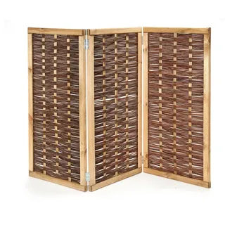 Noor Paravent Deluxe Weide 3-teilig 150 cm x 180 cm x 5 cm Naturfarbe