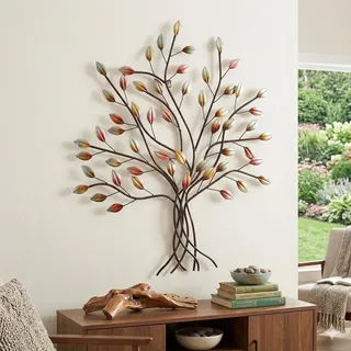 Wandbild Baum aus Metall - Dekoration - Bunt