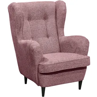 Sconto Ohrensessel Rosa - 78x102x98 cm Made in EU, Wohnzimmer, Sessel, Ohrensessel