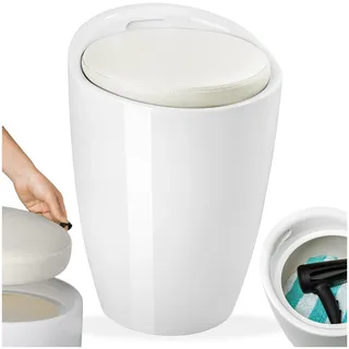Tectake tectake® Sitzhocker, aus hochwertigem Kunststoff, 18 l Stauraum, 36 x 51 cm