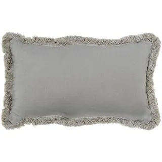 DRW Rechteckiges Kissen aus Polyester, Baumwolle und Leinen mit Reißverschluss in Grau, 50 x 10 x 30 cm