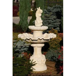 Zierbrunnen Springbrunnen Skulptur Brunnen Dekoration Garten Fontaine Neu 160cm - Weiß