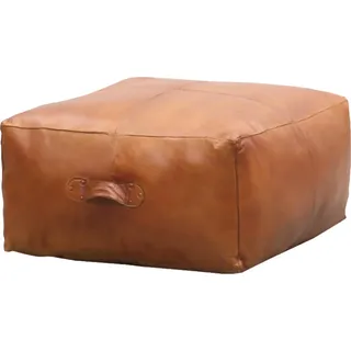 Vintage Pouf Sitzkissen Hocker aus Leder Fjord Gross
