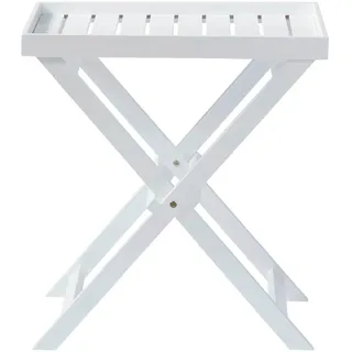 Cinas Tabletttisch, ca. B60/H65/T40 cm, Tischplatte: Mahagoniholz - weiss