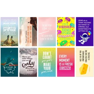 Inspirierende Und Motivierende Zitat Kühlschrankmagnete Für Kühlschrank, Whiteboard, Klassenzimmer, Schließfach Oder Büro - 10 Pack