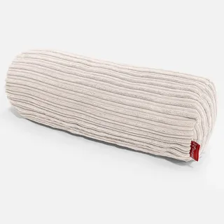 Lounge Pug Nackenrolle Kissen 20 x 55cm Cord Creme Zierkissen Sofakissen Dekokissen