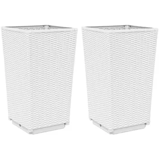 vidaXL Pflanzkübel 32,0 x 32,0 x 57,0 cm Weiß