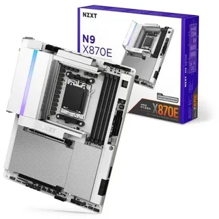 NZXT N9 X870E White Mainboard - AMD X870E - AMD AM5 socket - DDR5 RAM - ATX