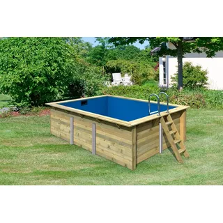 Karibu Rechteckpool »Roma BxLxH: 440x353x124cm« 44 mm starke kesseldruckimprägnierte Holzbohlen aus Fichtenholz