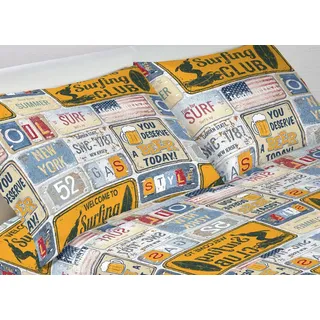 BIANCHERIAWEB Bianca Web Bettwäsche-Set aus 100% Baumwolle, Bettwäsche für Doppelbett Maxi, Vintage-Muster