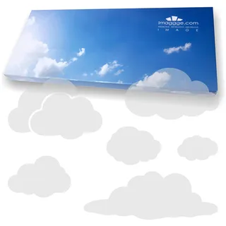 Imaggge.com Anti-Kollisionsaufkleber für Glastüren (Wolken) – Verhindert Vogelschocks oder Personen auf den Scheiben, Vinyl, Dépoli - Sablé, Nuages Modèle 1 (Sablé dépoli)