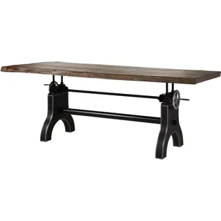 MASSIVMOEBEL24.DE Esstisch Mango 220x100x80-101 höhenverstellbar natur geölt Manchester #103