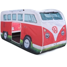 Bild - Volkswagen Kinder-Pop-Up-Spiel-Zelt im T1 Bulli Bus Design 165 cm (Bus Front/Rot)