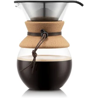 Bodum Pour Over Kaffeebereiter mit Permanentfilter 1 L, Mehrlagig, transparent, 14 x 16,3 x 20,2 cm, 6 Einheiten