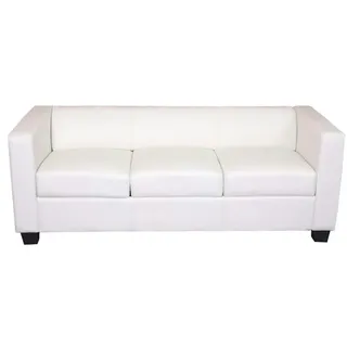 Mendler 3er Sofa Couch Loungesofa Lille ~ Kunstleder, weiß