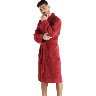 CARLO COLUCCI Herrenbademantel »Vito, ideal für Sauna & Spa, Hotelbademantel, Morgenmantel« 1 Stk. Carlo Colucci Logostickerei auf der Brust und Logo auf den Ärmeln, rot